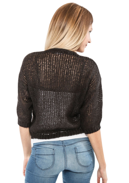 Maria: chaqueta de mujer en mohair sin botones, suave y ligera