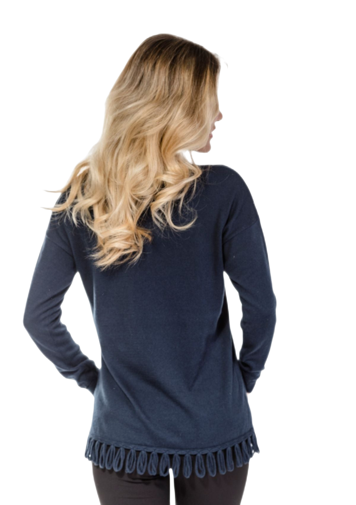 Claire: blusa feminina em algodão e cashmere
