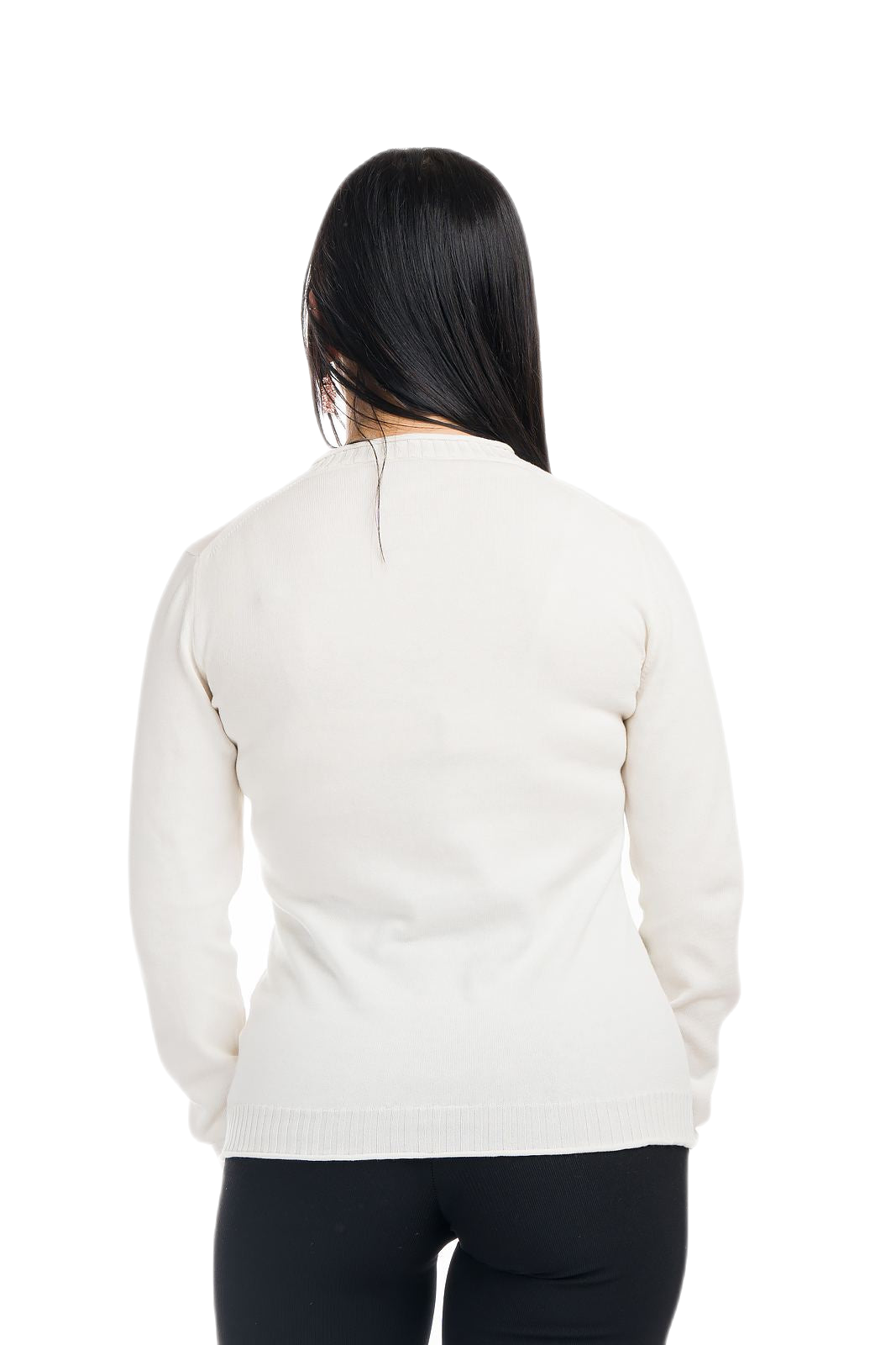 Hilary: camiseta de mujer de manga larga en algodón gasificado con escote en V