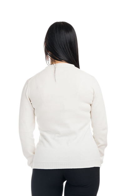Hilary: camiseta de mujer de manga larga en algodón gasificado con escote en V