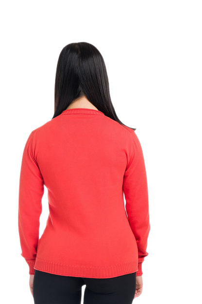 Hilary: camiseta de mujer de manga larga en algodón gasificado con escote en V
