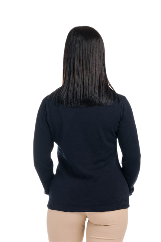 Hilary: camiseta de mujer de manga larga en algodón gasificado con escote en V