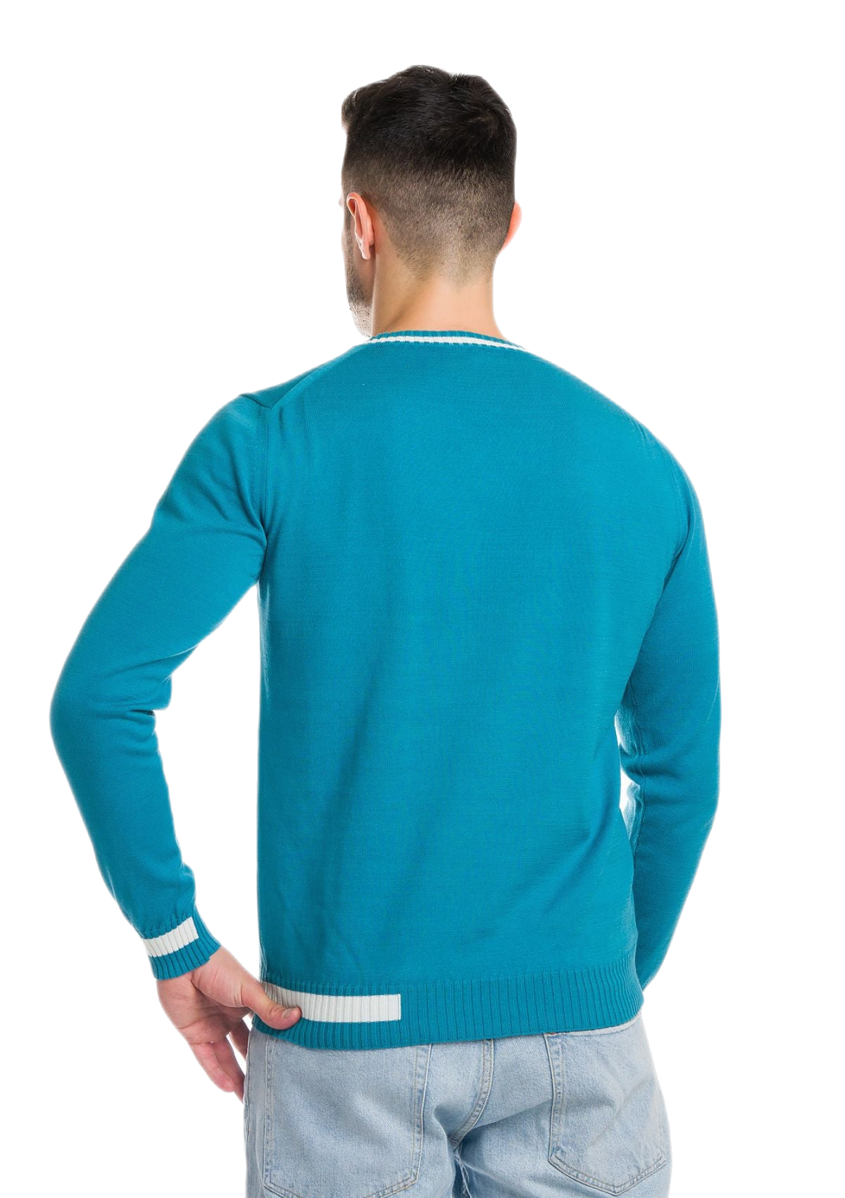 Formentera: camiseta de hombre de cuello redondo en algodón con inserciones a contraste