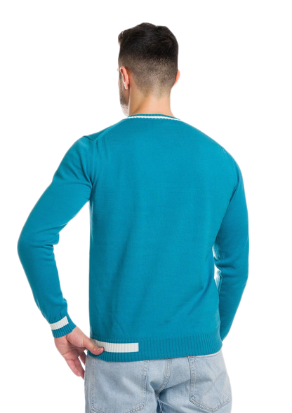 Formentera: camiseta de hombre de cuello redondo en algodón con inserciones a contraste