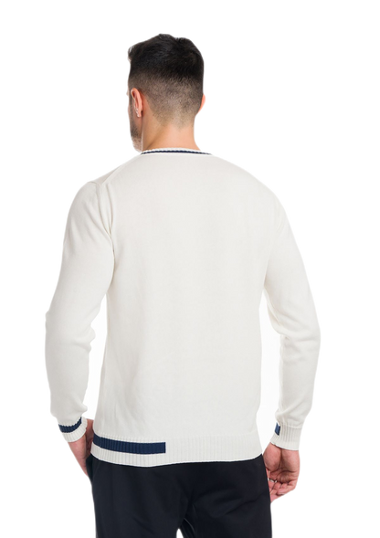 Formentera: camiseta de hombre de cuello redondo en algodón con inserciones a contraste