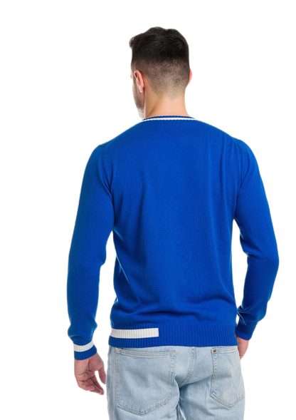 Formentera: camiseta de hombre de cuello redondo en algodón con inserciones a contraste