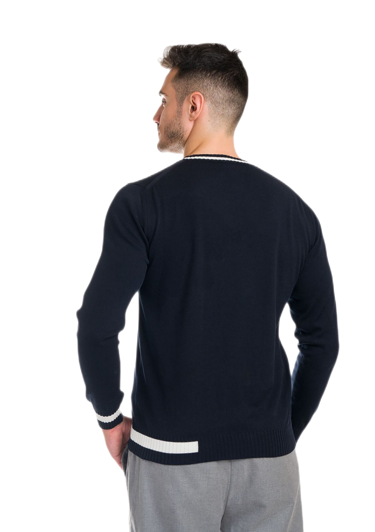 Formentera: camiseta de hombre de cuello redondo en algodón con inserciones a contraste