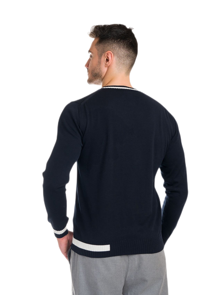 Formentera: camiseta de hombre de cuello redondo en algodón con inserciones a contraste