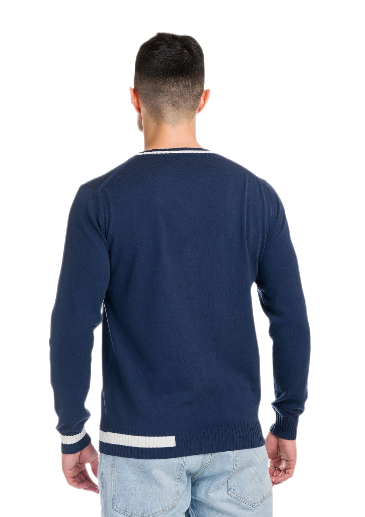 Formentera: camiseta de hombre de cuello redondo en algodón con inserciones a contraste