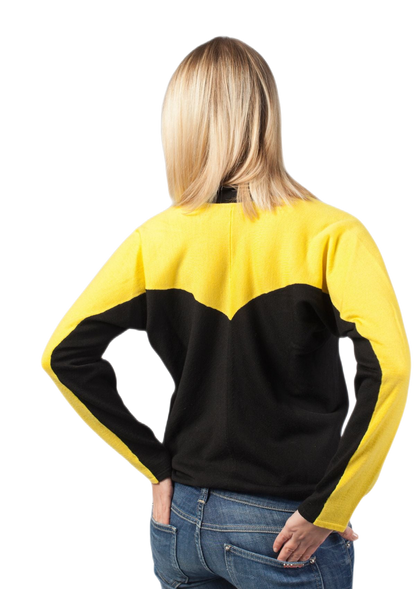 Rondine: camiseta de mujer raglán bicolor con mangas murciélago