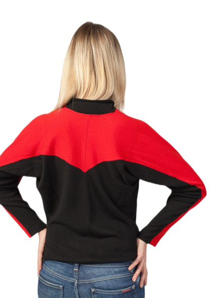 Rondine: camiseta de mujer raglán bicolor con mangas murciélago