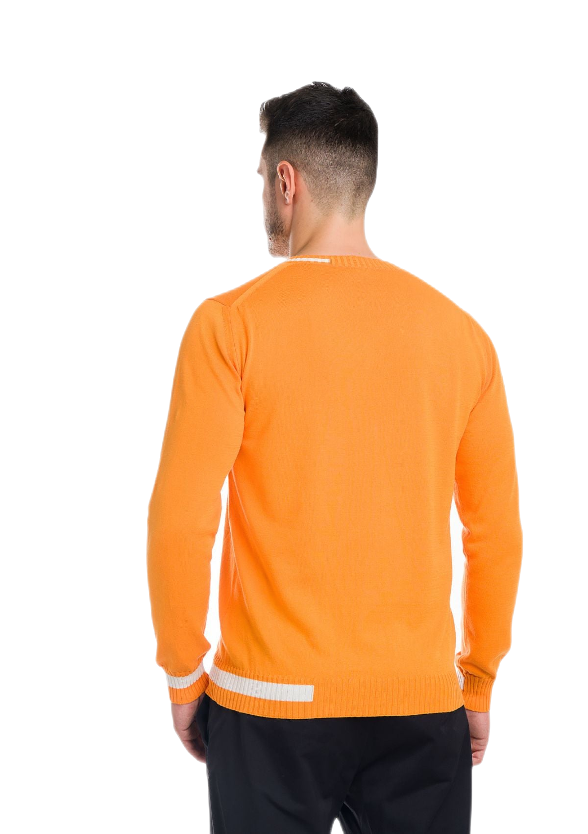 Ibiza: camiseta de hombre en algodón orgánico con cuello en V e inserciones a contraste