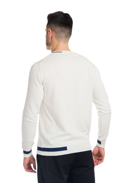Ibiza: camiseta de hombre en algodón orgánico con cuello en V e inserciones a contraste