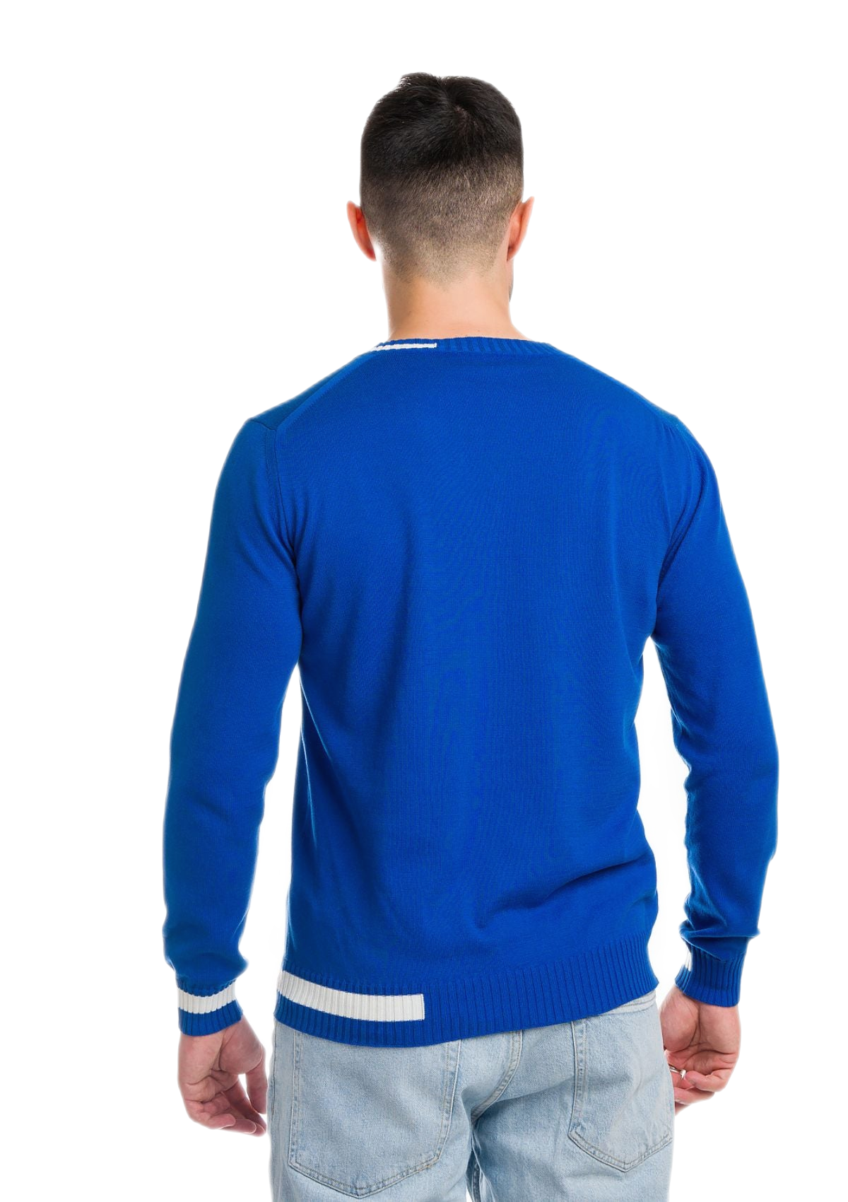 Ibiza: camiseta de hombre en algodón orgánico con cuello en V e inserciones a contraste