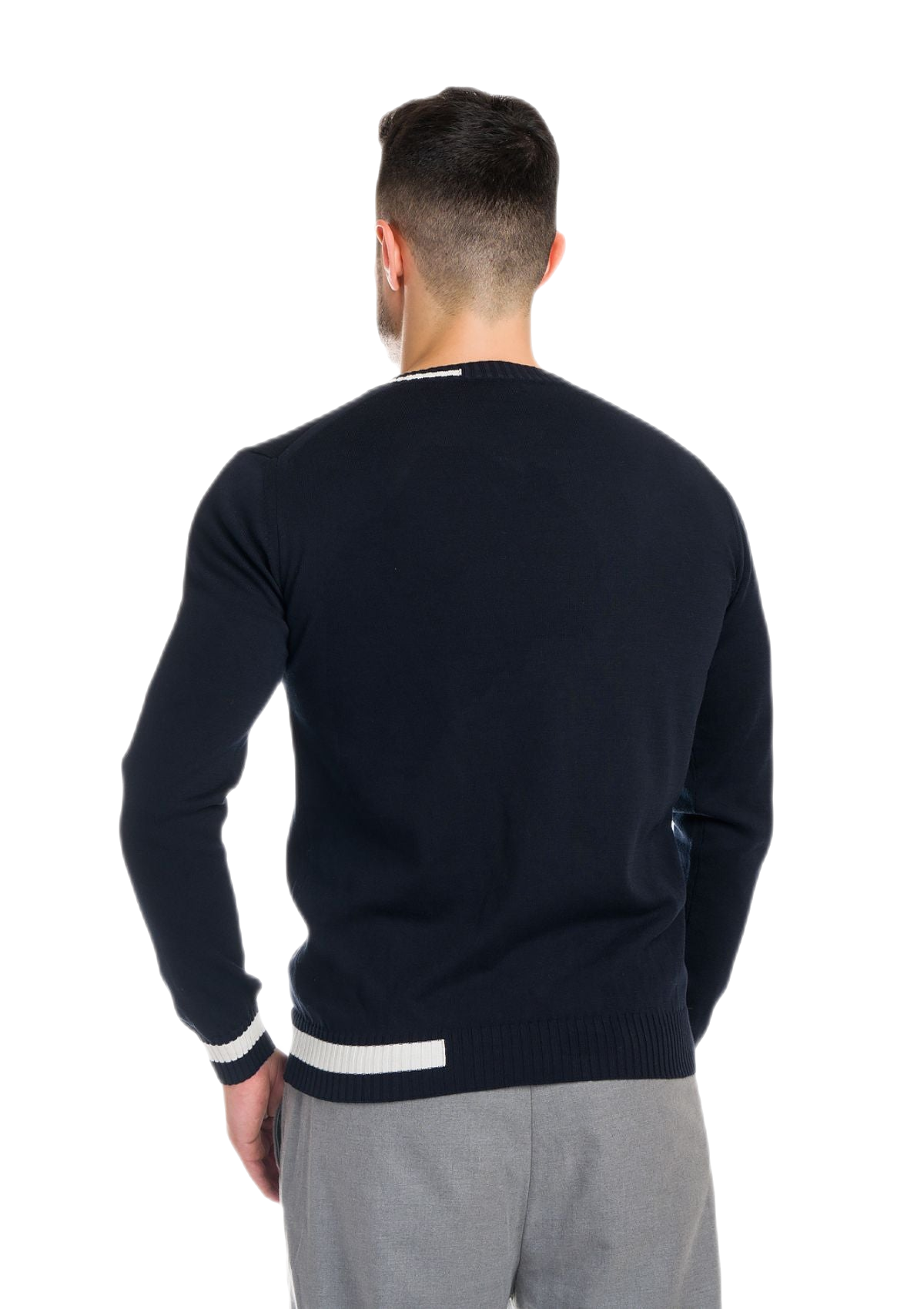 Ibiza: camiseta de hombre en algodón orgánico con cuello en V e inserciones a contraste