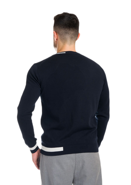 Ibiza: camiseta de hombre en algodón orgánico con cuello en V e inserciones a contraste