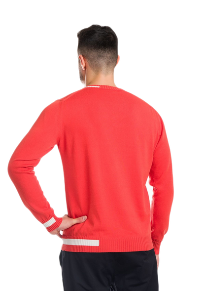 Ibiza: camiseta de hombre en algodón orgánico con cuello en V e inserciones a contraste