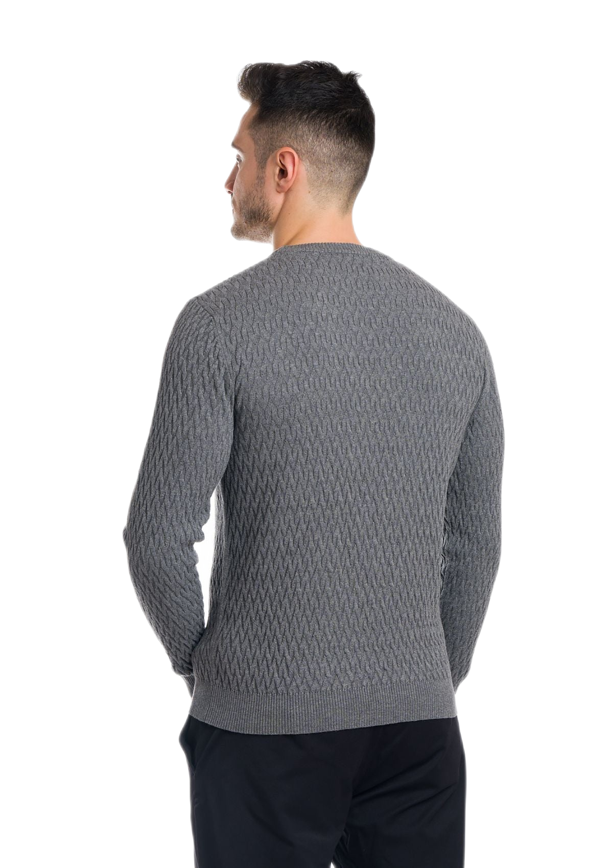 Capri: camiseta ligera de hombre en algodón y cachemira con rombos trenzados