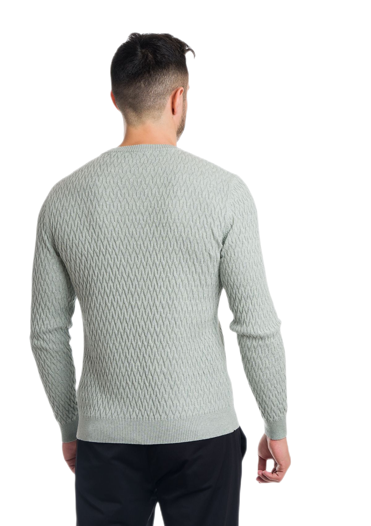 Capri: camiseta ligera de hombre en algodón y cachemira con rombos trenzados
