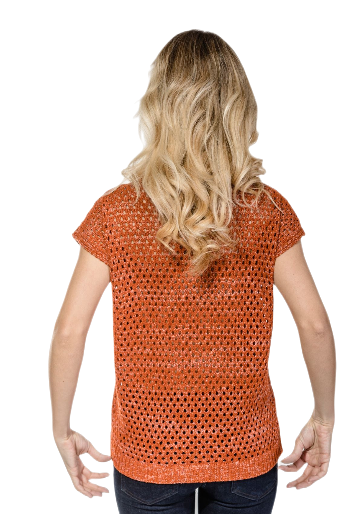 Gianna: camiseta de mujer de algodón calado Made in Italy