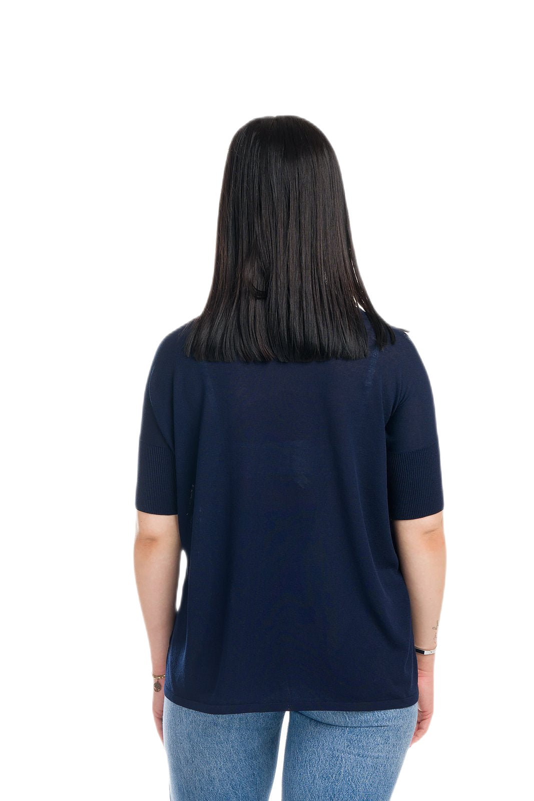 Mafalda: maxi camiseta de mujer de cuello redondo en viscosa con motivo punzonado