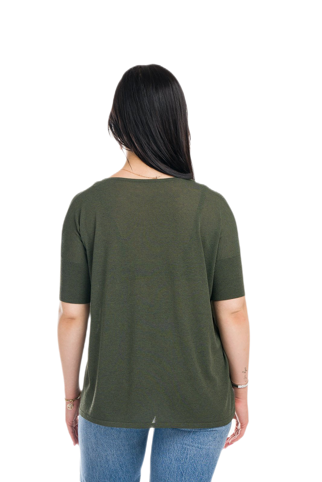 Mafalda: maxi camiseta de mujer de cuello redondo en viscosa con motivo punzonado
