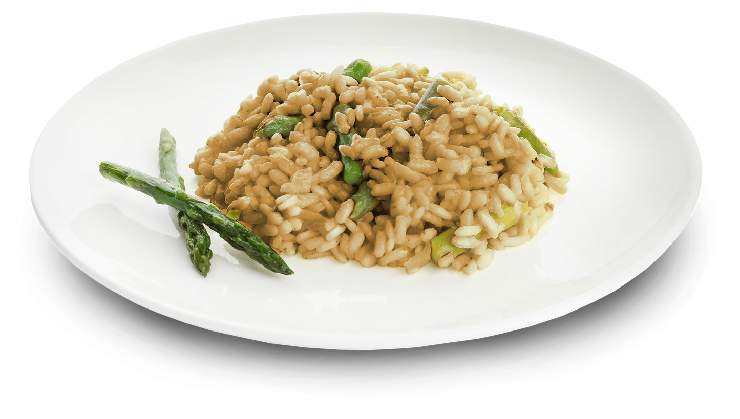 Glutenfreies Risotto mit Spargelcreme und nur 1 % Zucker – in 1 Minute fertig!