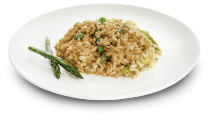 Glutenfreies Risotto mit Spargelcreme und nur 1 % Zucker – in 1 Minute fertig!