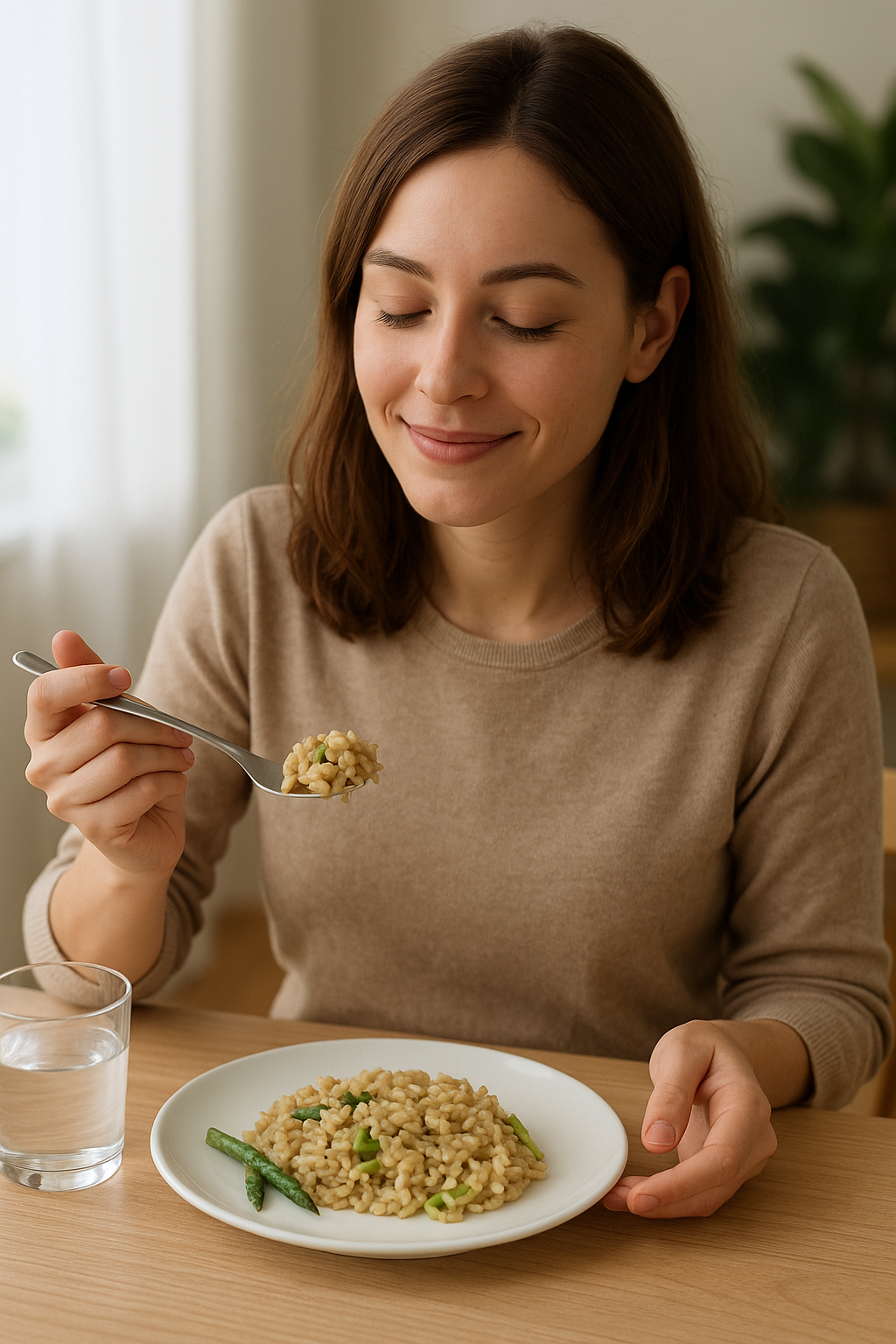 Glutenfreies Risotto mit Spargelcreme und nur 1 % Zucker – in 1 Minute fertig!