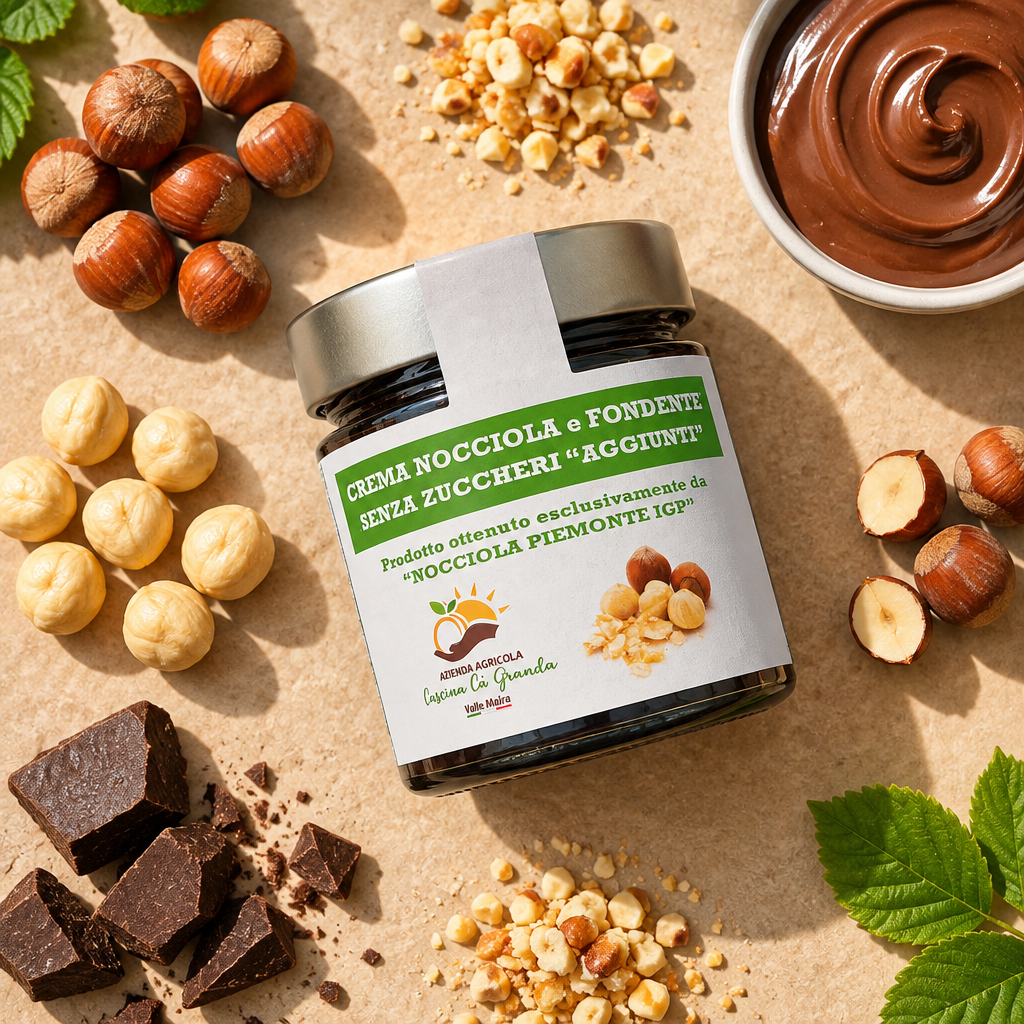 Hazelnut and Dark Chocolate Cream with No Added Sugar