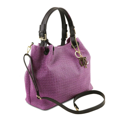 TL KeyLuck – Borsa Shopping in Pelle Stampata Woven | TL141573