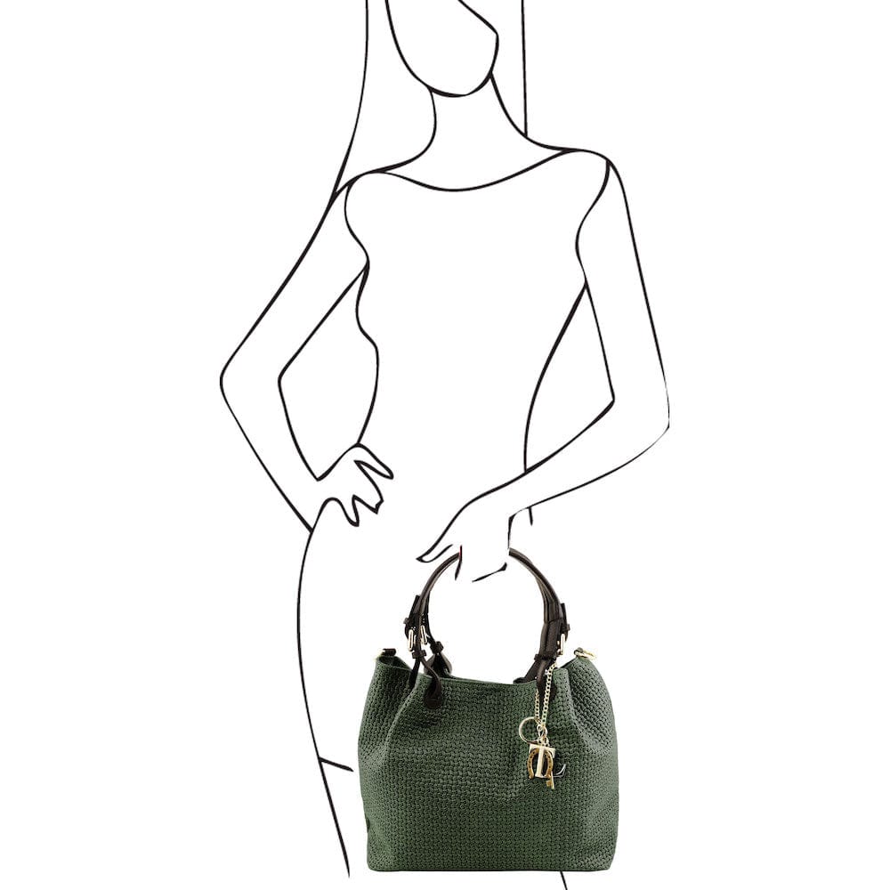 TL KeyLuck – Borsa Shopping in Pelle Stampata Woven | TL141573