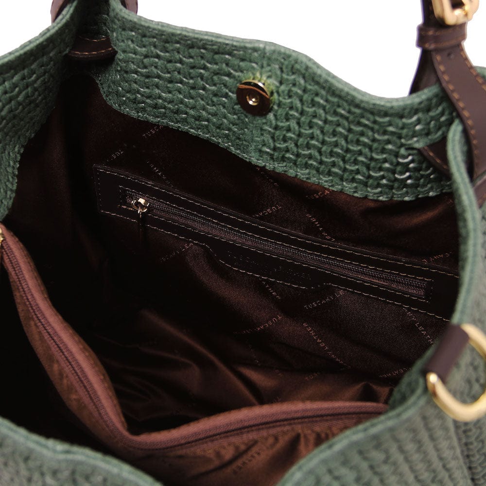 TL KeyLuck – Borsa Shopping in Pelle Stampata Woven | TL141573