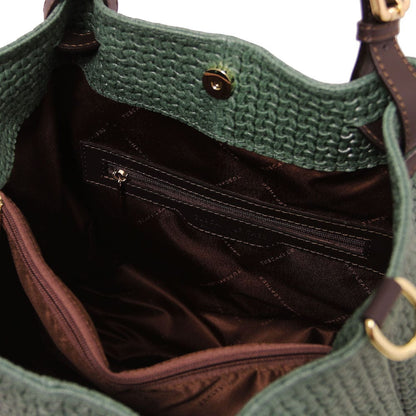 TL KeyLuck – Borsa Shopping in Pelle Stampata Woven | TL141573