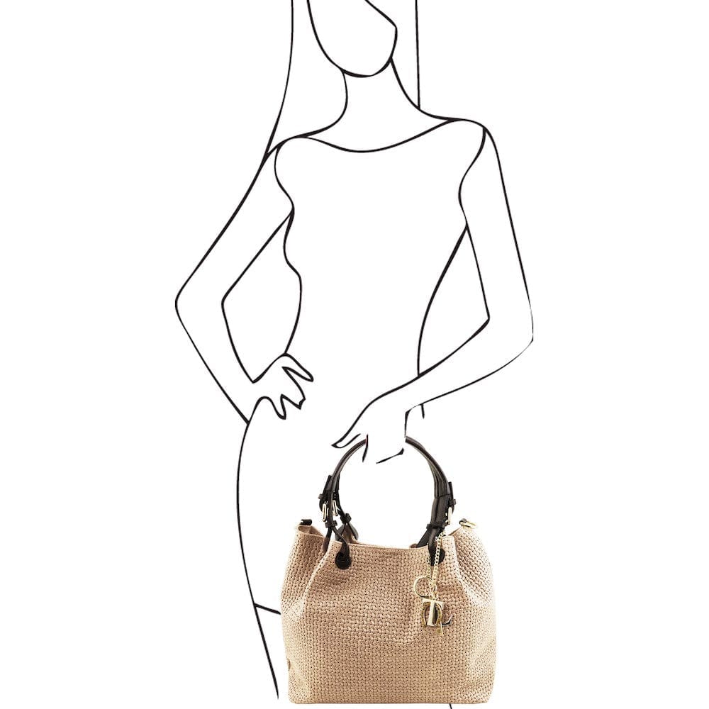 TL KeyLuck – Borsa Shopping in Pelle Stampata Woven | TL141573