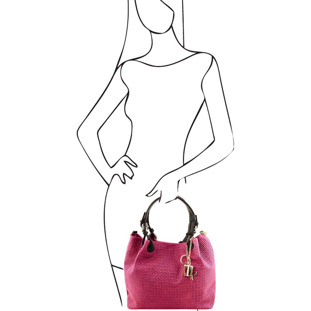 TL KeyLuck – Borsa Shopping in Pelle Stampata Woven | TL141573