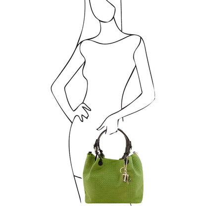 TL KeyLuck – Borsa Shopping in Pelle Stampata Woven | TL141573