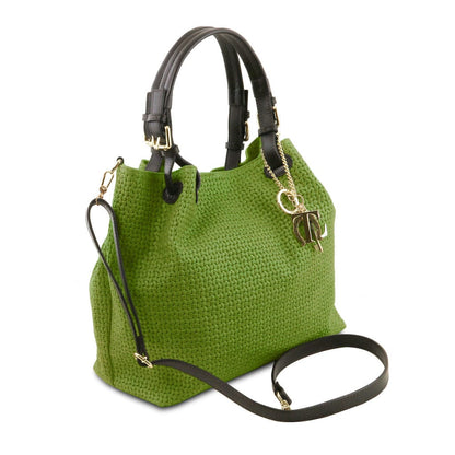 TL KeyLuck – Borsa Shopping in Pelle Stampata Woven | TL141573