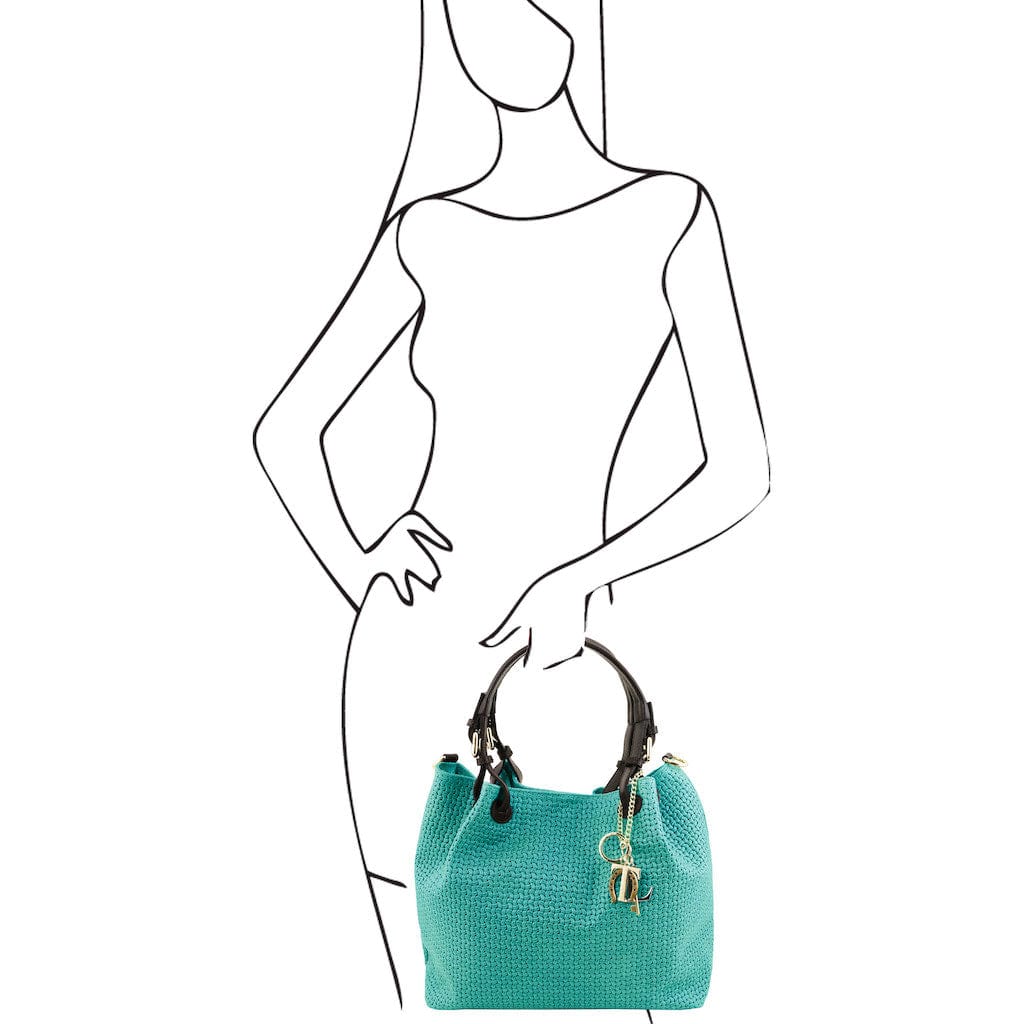TL KeyLuck – Borsa Shopping in Pelle Stampata Woven | TL141573