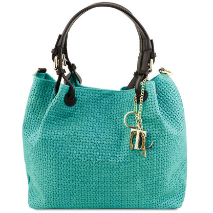 TL KeyLuck – Borsa Shopping in Pelle Stampata Woven | TL141573