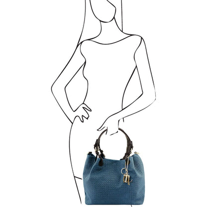 TL KeyLuck – Borsa Shopping in Pelle Stampata Woven | TL141573