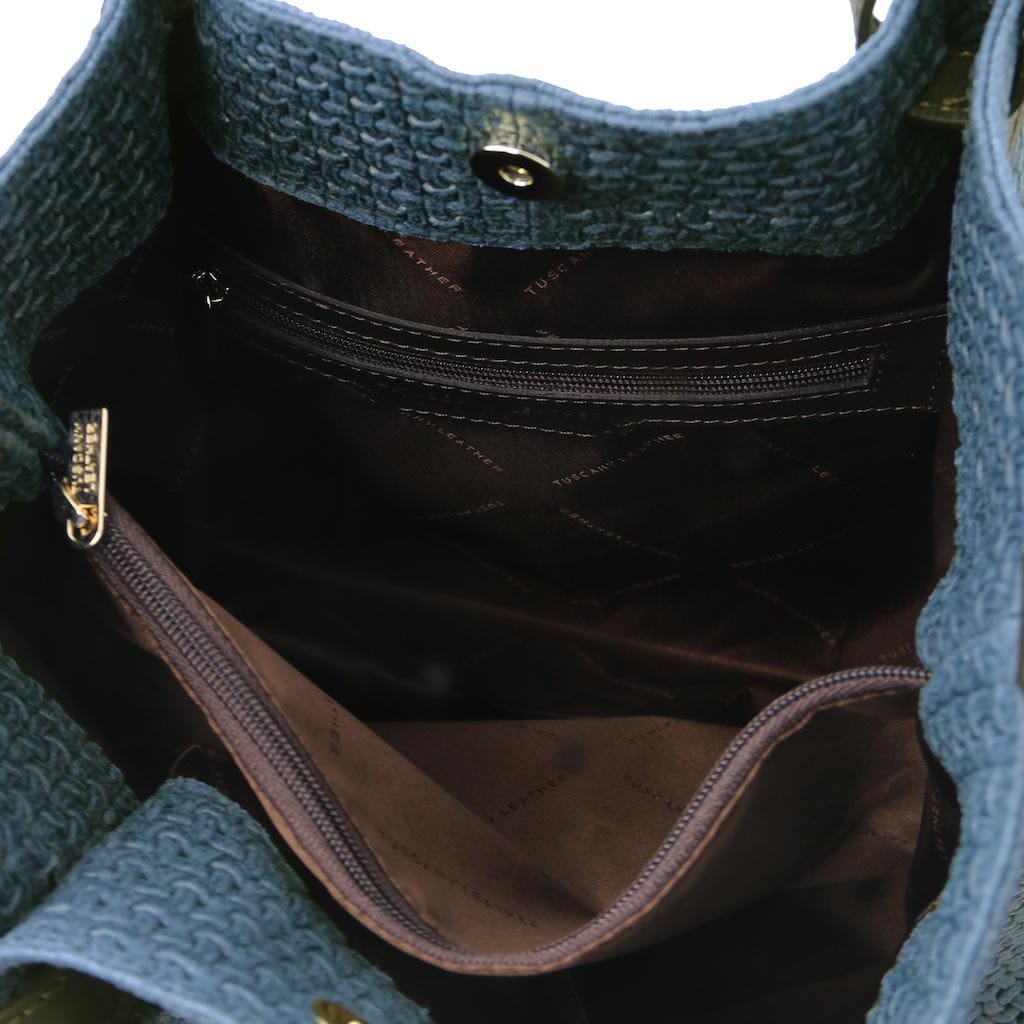 TL KeyLuck – Borsa Shopping in Pelle Stampata Woven | TL141573