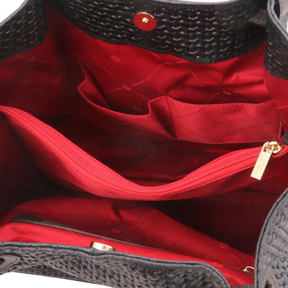 TL KeyLuck – Borsa Shopping in Pelle Stampata Woven | TL141573