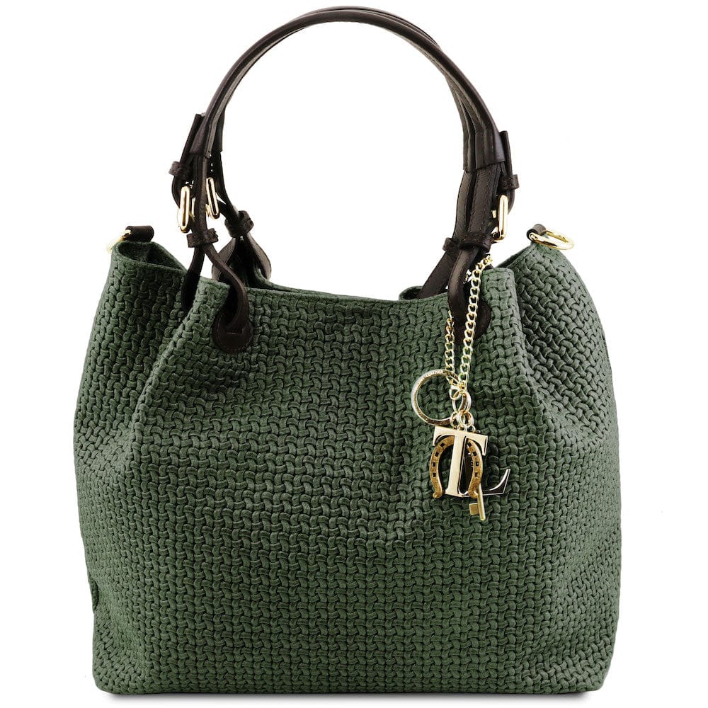 TL KeyLuck – Borsa Shopping in Pelle Stampata Woven | TL141573