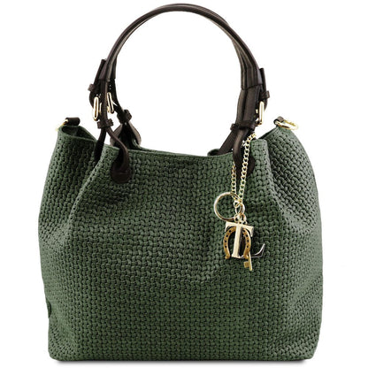 TL KeyLuck – Borsa Shopping in Pelle Stampata Woven | TL141573