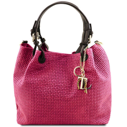TL KeyLuck – Borsa Shopping in Pelle Stampata Woven | TL141573