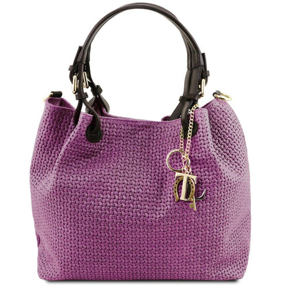 TL KeyLuck – Borsa Shopping in Pelle Stampata Woven | TL141573