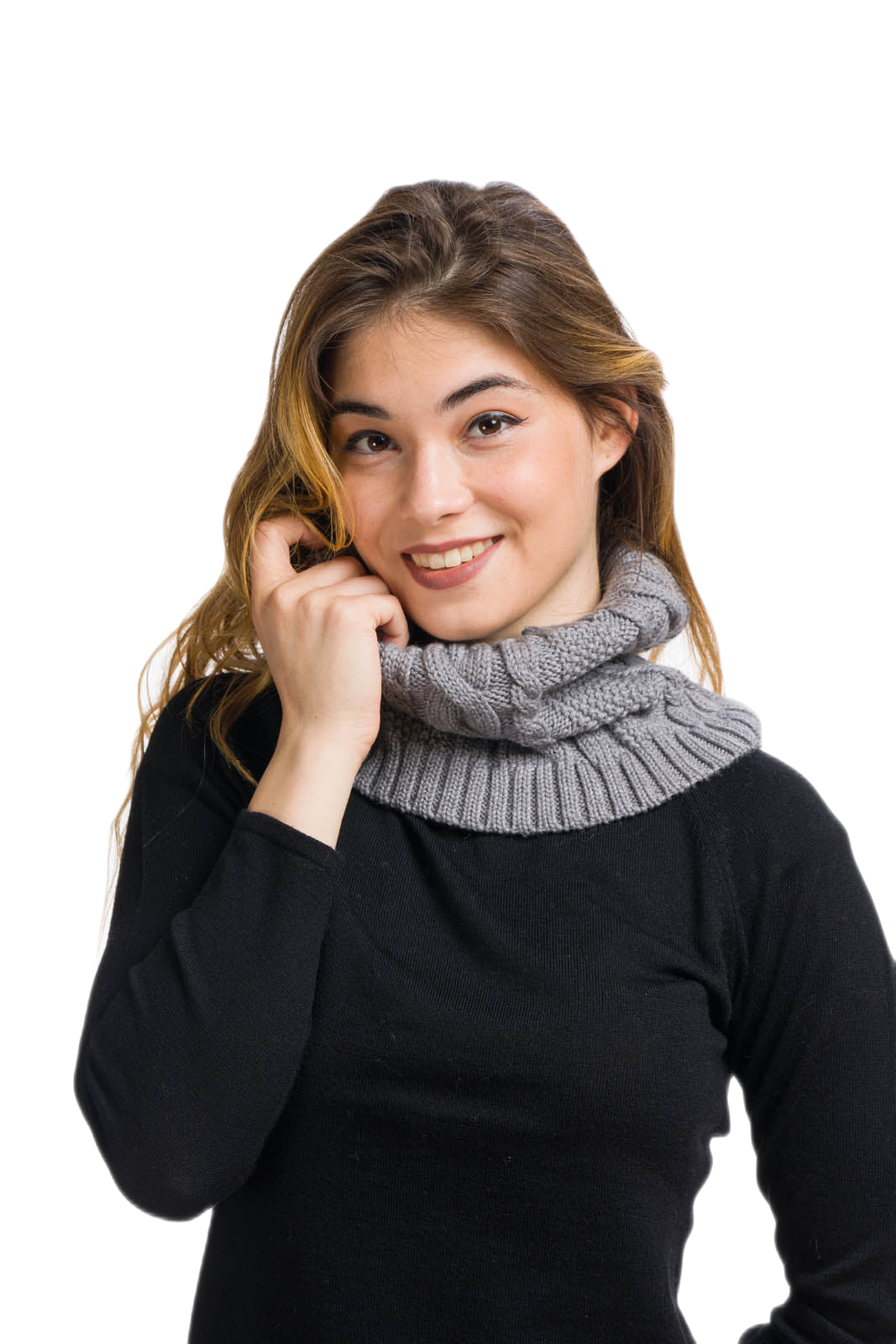 Clara: gola aquecedora feminina em lã merino