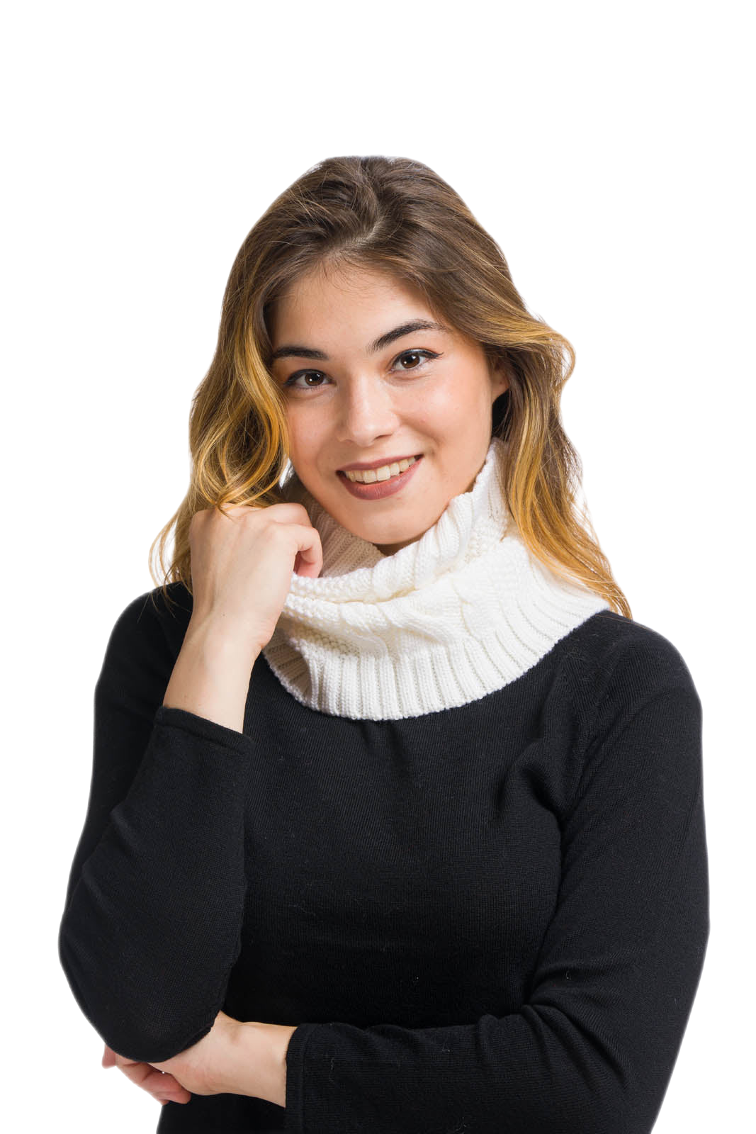 Clara: gola aquecedora feminina em lã merino