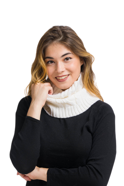 Clara: gola aquecedora feminina em lã merino